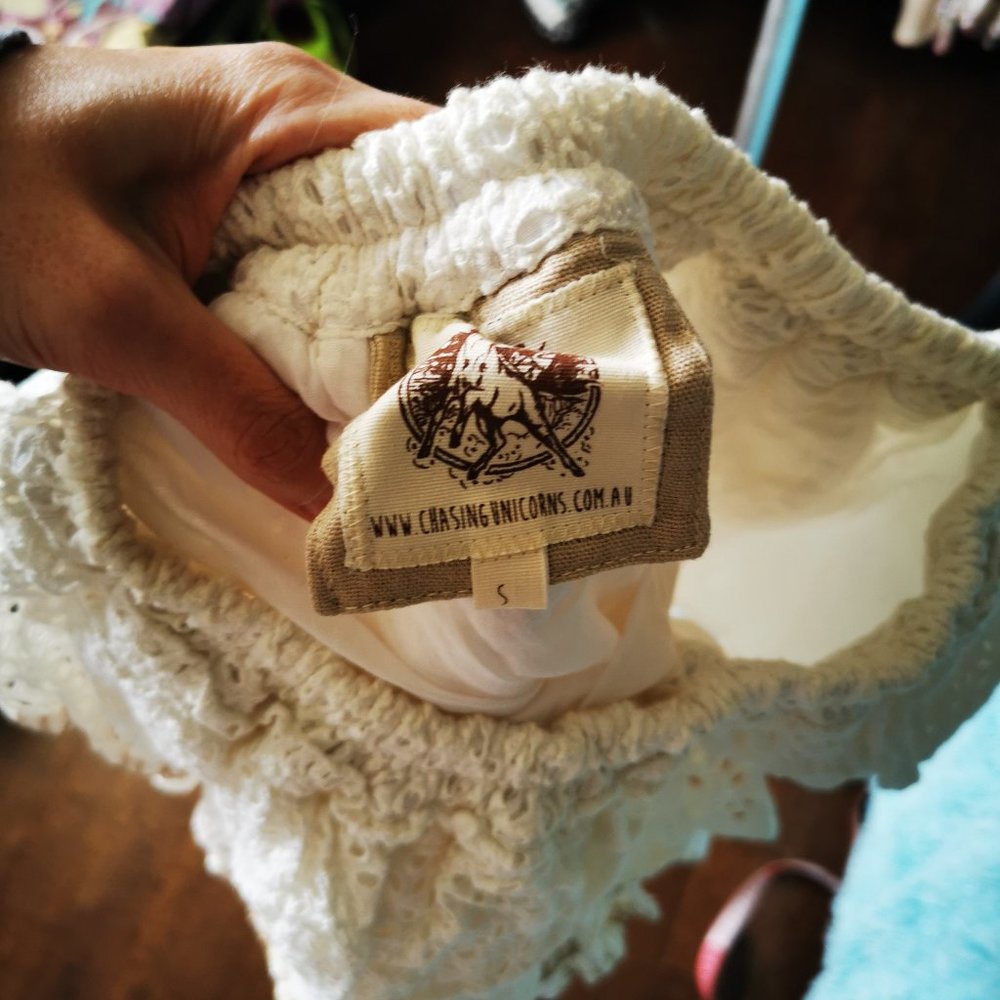 White Ruffle Eyelet Skirt - Picture 3 of 6